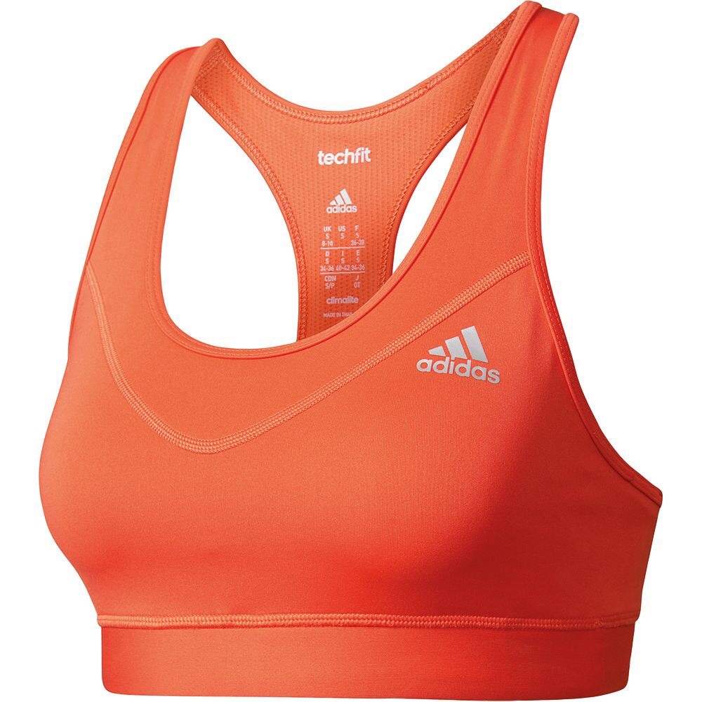 Adidas techfit climalite sports bra orange
